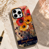 Kleurrijke Rode en Gele Wilde Bloem Gepersonalisee Case-Mate iPhone Case