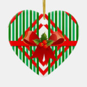 Kleurrijke rode en groene kerstboog retro keramisch ornament (Voorkant)