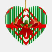 Kleurrijke rode en groene kerstboog retro keramisch ornament (Achterkant)