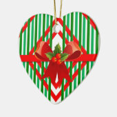 Kleurrijke rode en groene kerstboog retro keramisch ornament (Links)