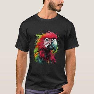 Kleurrijke rode en groene macaw papegaai lover spl t-shirt