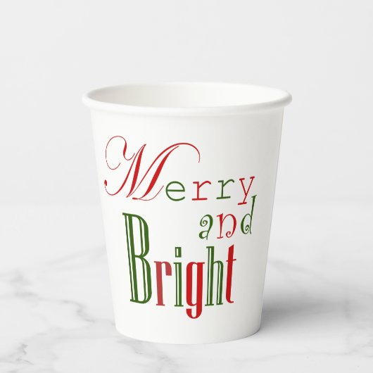 Kleurrijke rode en groene vrolijke en heldere papi papieren bekers (Achterkant)