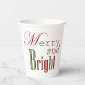 Kleurrijke rode en groene vrolijke en heldere papi papieren bekers (Voorkant)