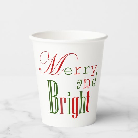 Kleurrijke rode en groene vrolijke en heldere papi papieren bekers (Voorkant)