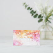 Kleurrijke rode en Oranje Waterverf Visitekaartje (Staand voorkant)