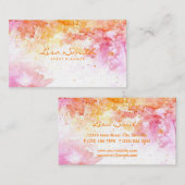 Kleurrijke rode en Oranje Waterverf Visitekaartje (Voorkant / Achterkant)