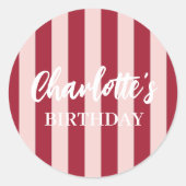 Kleurrijke Rode Fun Helle Kleur Minimalistische St Ronde Sticker (Voorkant)