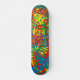 Kleurrijke rode gele blauwe graffiti persoonlijk skateboard