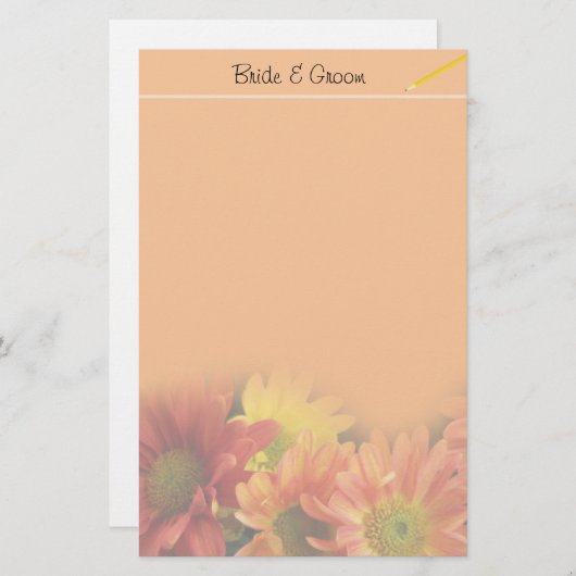 Kleurrijke rode, gele en oranje melkbloemen. (Voorkant / Achterkant)