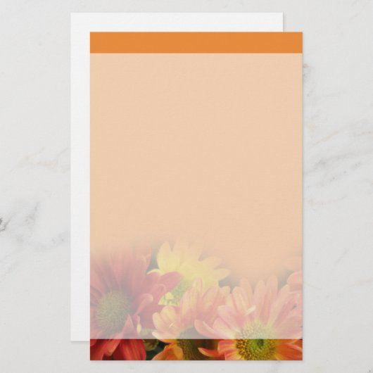 Kleurrijke rode, gele en oranje melkbloemen. briefpapier (Voorkant / Achterkant)