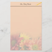 Kleurrijke rode, gele en oranje melkbloemen. briefpapier (Voorkant)