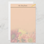 Kleurrijke rode, gele en oranje melkbloemen. briefpapier (Voorkant / Achterkant)