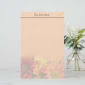 Kleurrijke rode, gele en oranje melkbloemen. briefpapier (Staand voorkant)