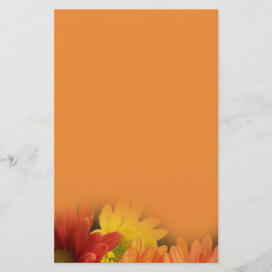 Kleurrijke rode, gele en oranje melkbloemen. briefpapier (Voorkant)