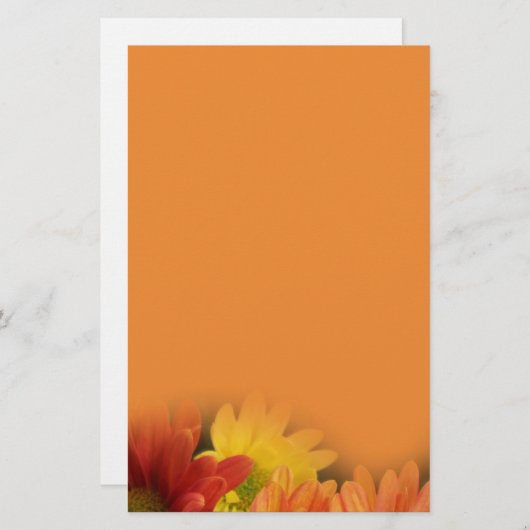 Kleurrijke rode, gele en oranje melkbloemen. briefpapier (Voorkant / Achterkant)