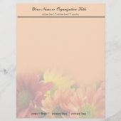 kleurrijke rode, gele, oranje dagbloemen bruiloft briefhoofd (Voorkant)