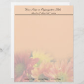 kleurrijke rode, gele, oranje dagbloemen bruiloft briefhoofd (Voorkant / Achterkant)