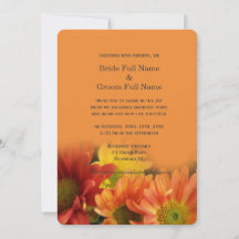 Kleurrijke rode, gele, oranje dagbloemen bruiloft