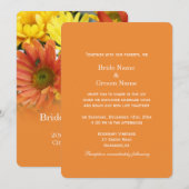 Kleurrijke rode, gele, oranje, melkachtige bruilof kaart (Voorkant / Achterkant)