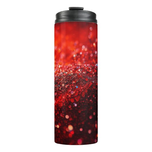 Kleurrijke Rode Glitter Thermische Tumbler 12oz Thermosbeker (Voorkant)