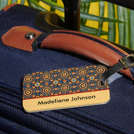 Kleurrijke Rode Gouden Blauwe Stamcirkels Geometri Bagagelabel