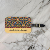 Kleurrijke Rode Gouden Blauwe Stamcirkels Geometri Bagagelabel