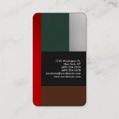 Kleurrijke rode grijs, groen aangepast visitekaartje (Achterkant)