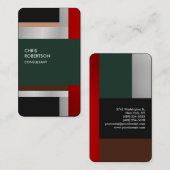 Kleurrijke rode grijs, groen aangepast visitekaartje (Voorkant / Achterkant)