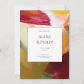 Kleurrijke rode groene hand geschilderde Abstracte Kaart (Voorkant)