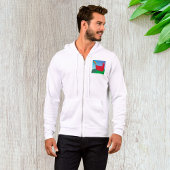 Kleurrijke Rode Haan met Regenboogstaart op Heuvel Hoodie