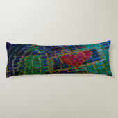 Kleurrijke rode hart mozaïek lichaamskussen (Achterkant)