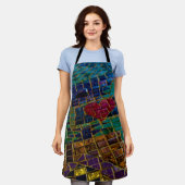 Kleurrijke rode hart mozaïek schort (Gedragen)