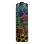 Kleurrijke rode hart mozaïek thermosbeker (Voorkant)