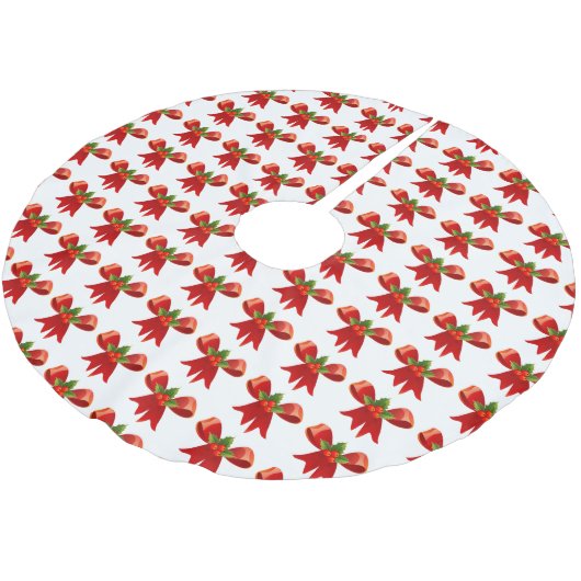 Kleurrijke rode kerstbogen Holiday Cheer Kerstboom Rok (Gekanteld)