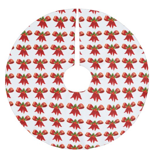 Kleurrijke rode kerstbogen Holiday Cheer Kerstboom Rok (Voorkant)