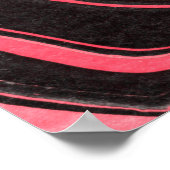 Kleurrijke rode marmer-inktpapiertexturen op witte poster (Hoek)