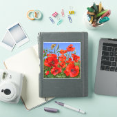 Kleurrijke rode papaver Contour Sticker (iPad Cover)