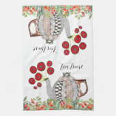 Kleurrijke rode papaver Teapot Kitchen Towel Theedoek (Verticaal)