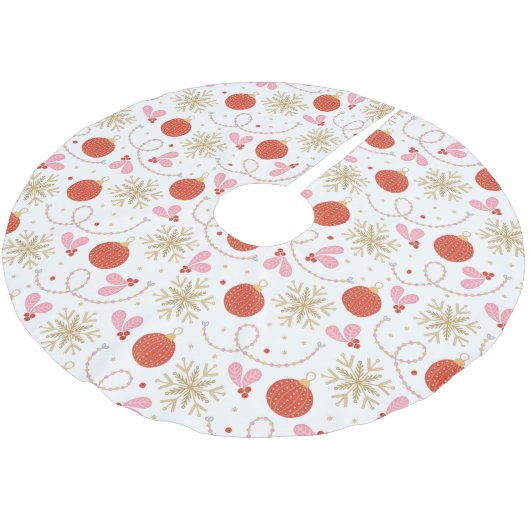 Kleurrijke rode retro kerstversiering patroon kerstboom rok (Gekanteld)