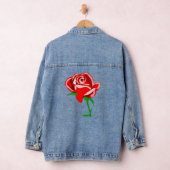 Kleurrijke rode roos denim jacket (Hangar)