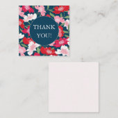 Kleurrijke rode roze bloem blauwe blush bedankje informatiekaartje (Voorkant / Achterkant)