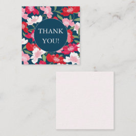 Kleurrijke Rode Roze Bloemige Blauwe Blush Dank Je Informatiekaartje
