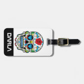 Kleurrijke rode roze en blauwe diamanten bagagelabel (Voorkant horizontaal)