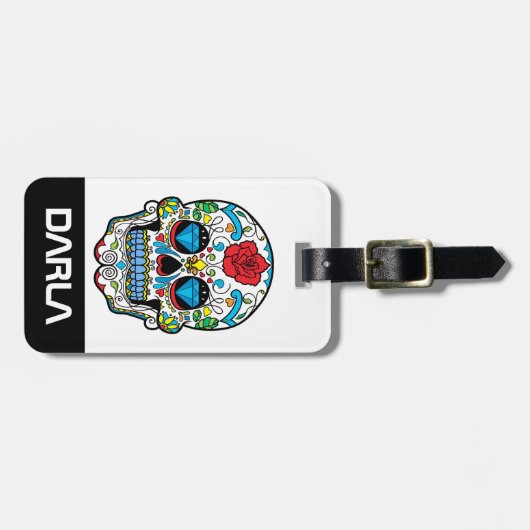 Kleurrijke rode roze en blauwe diamanten bagagelabel (Voorkant horizontaal)