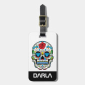 Kleurrijke rode roze en blauwe diamanten bagagelabel (Voorkant verticaal)