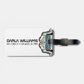 Kleurrijke rode roze en blauwe diamanten bagagelabel (Achterkant horizontaal)