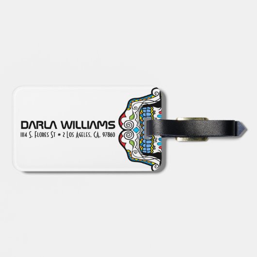 Kleurrijke rode roze en blauwe diamanten bagagelabel (Achterkant horizontaal)