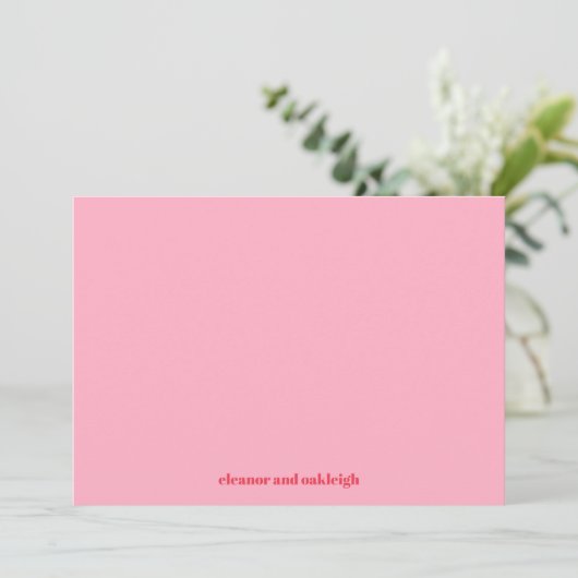 Kleurrijke Rode Roze Moderne Eenvoudige Huwelijksd Bedankkaart (Staand voorkant)
