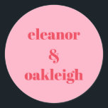 Kleurrijke Rode Roze Moderne Eenvoudige Huwelijksd Ronde Sticker<br><div class="desc">Voeg een leuke, gepersonaliseerde touch toe aan uw evenement- of cadeauverpakking met deze aangepaste stickers met gedurfde, moderne typografie en een levendig roze en rood kleurenschema. Ideaal voor bruiloften, vrijgezellenfeesten of een feest dat vraagt om een speels maar chic accent, deze stickers zullen een blijvende indruk achterlaten op uw gasten....</div>