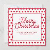 Kleurrijke Rode Stippen Kerstkaart (Voorkant)